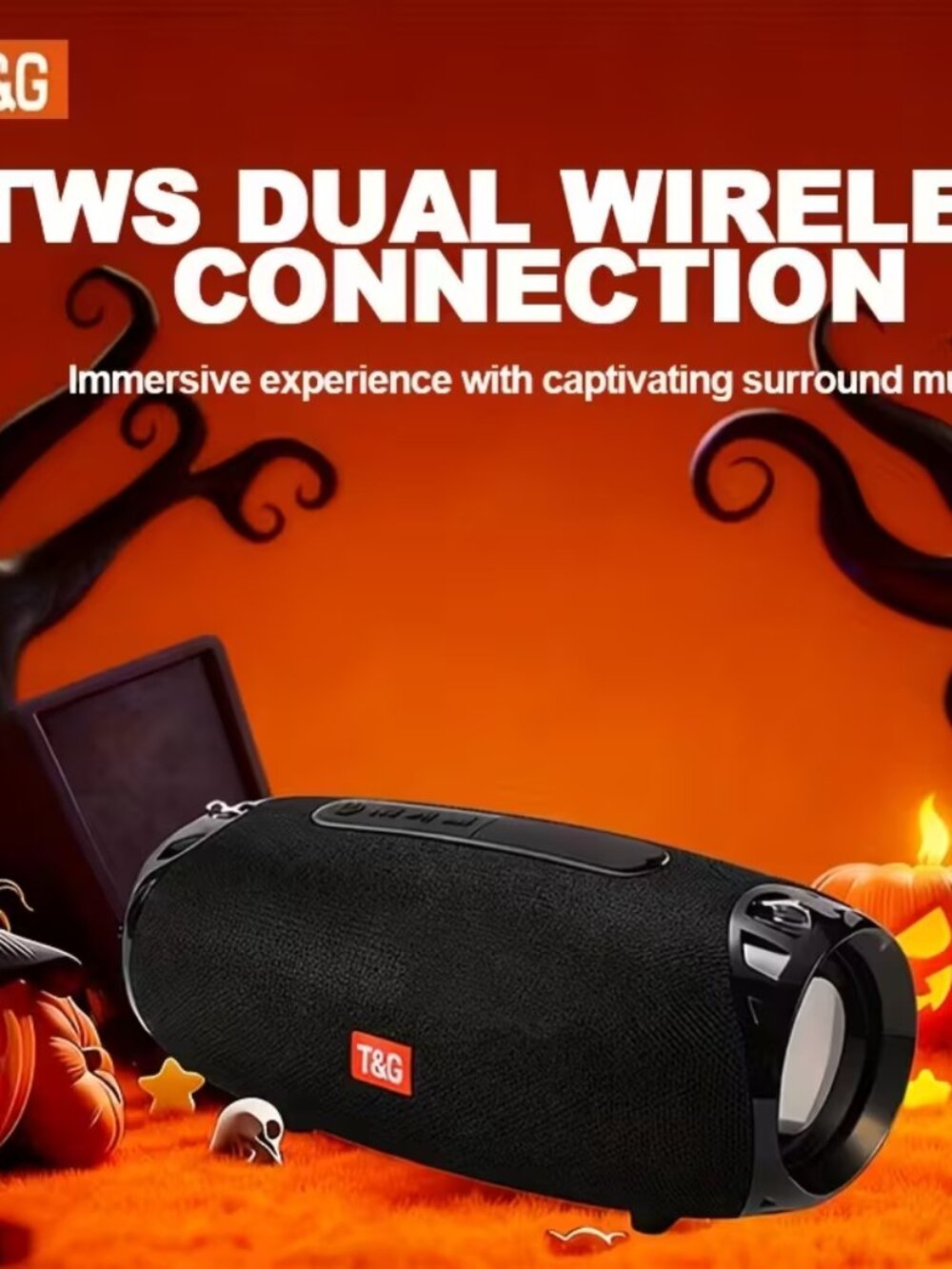 Blue Wireless Speaker with Dual Speakers - Picture 4 of 6